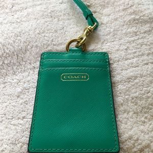 Coach greenish teal lanyard